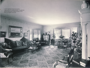 The grand living room on the first floor. Courtesy of the Fall River Historical Society.