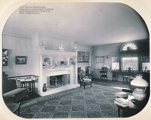 Upstairs, another sitting room or study. Courtesy of the Fall River Historical Society.