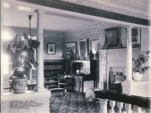 Sitting room or study on the second floor just off the stairs. Courtesy of the Fall River Historical Society.