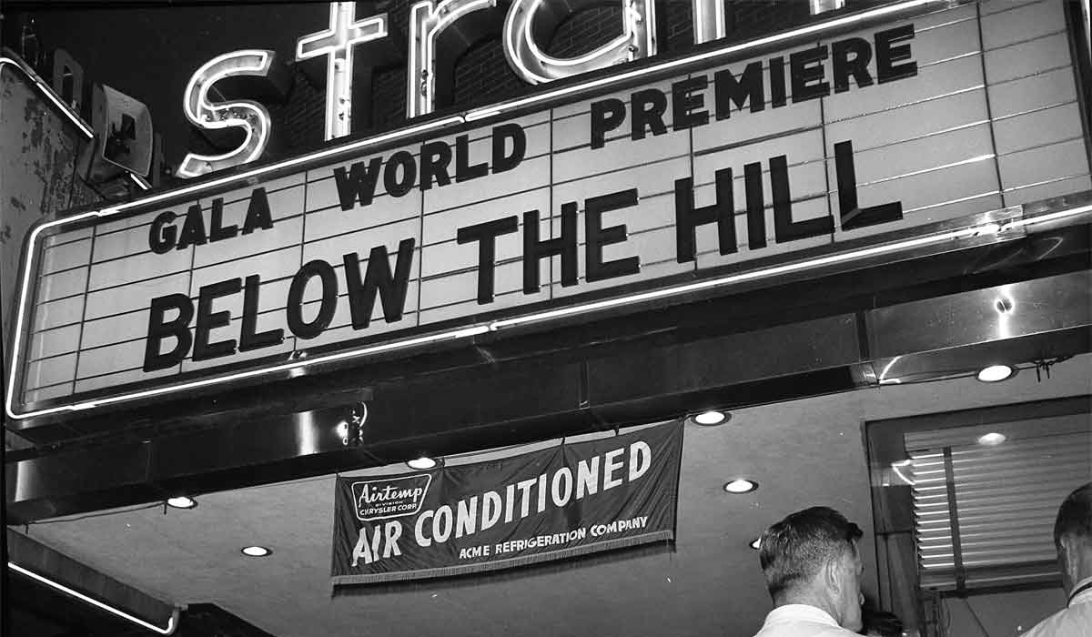 Premiere of Below the Hill at the Strand Theater in Fall River, Massachusetts, 1963. Photo from the Herald News archive.