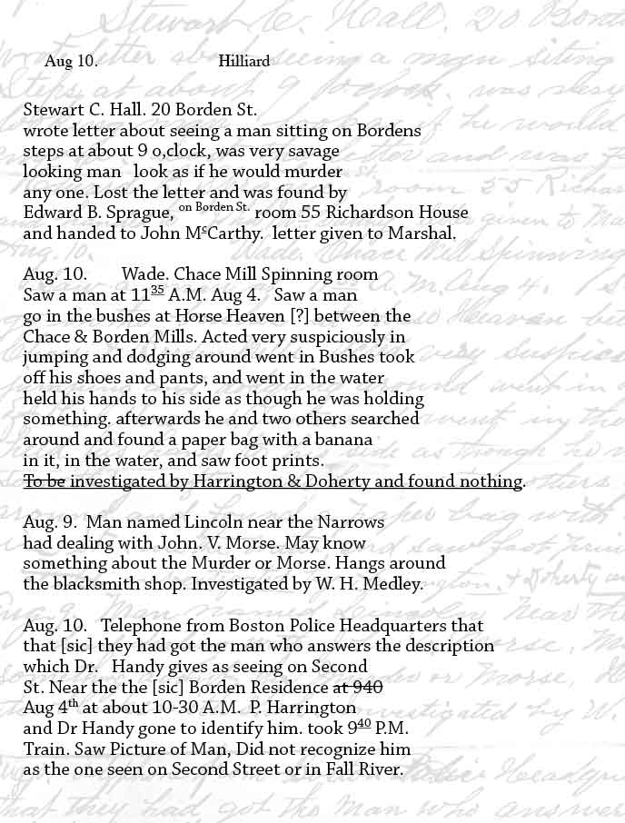 Page nine of Fleet's notes.
