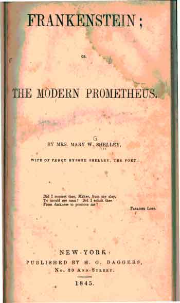 Frankenstein, 1845.