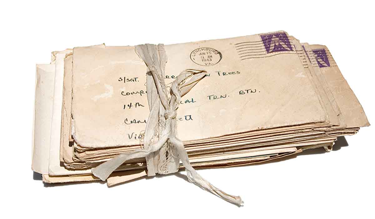 Stack of letters.