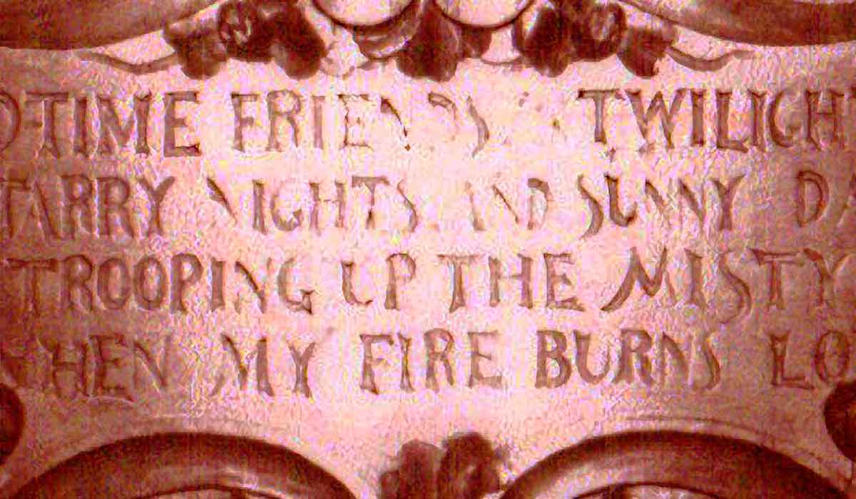 "When my fire burns low" mantle from Lizzie Borden's Maplecroft.