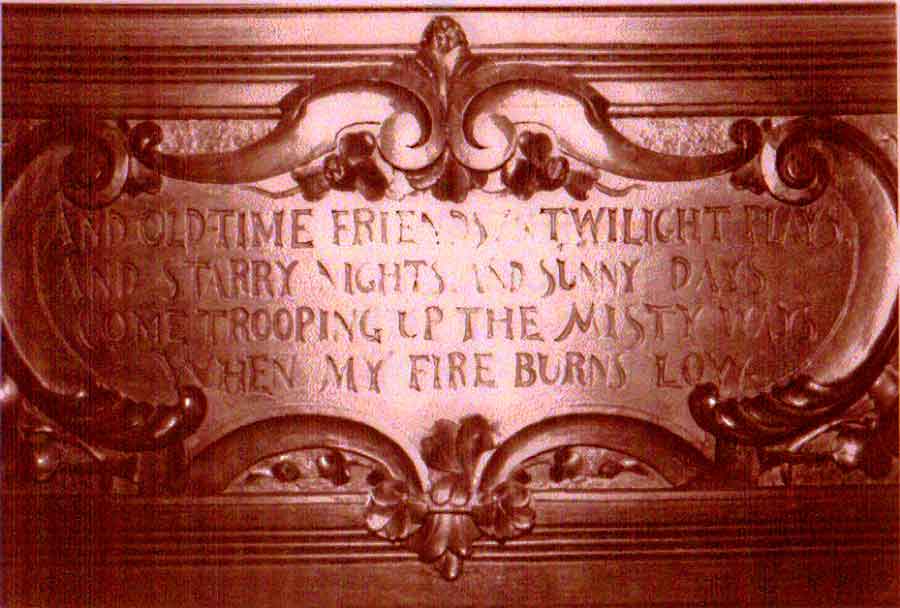 "When my fire burns low" mantle from Lizzie Borden's Maplecroft.