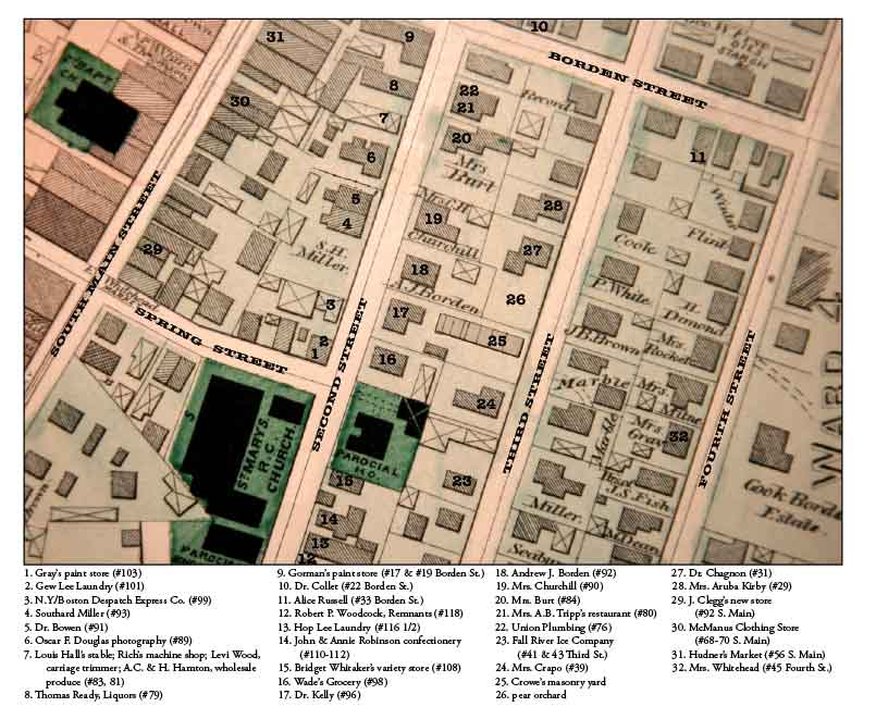 Map of the Second Street area from 1890.