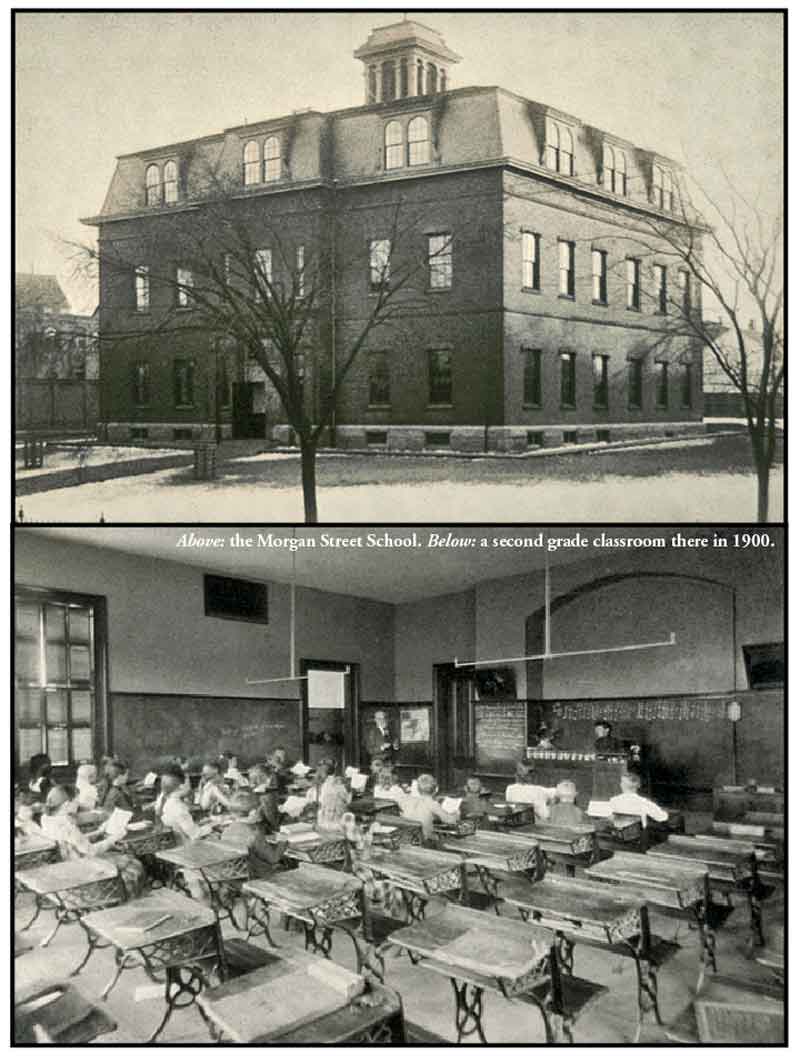 Images of the Morgan Street school in 1900.
