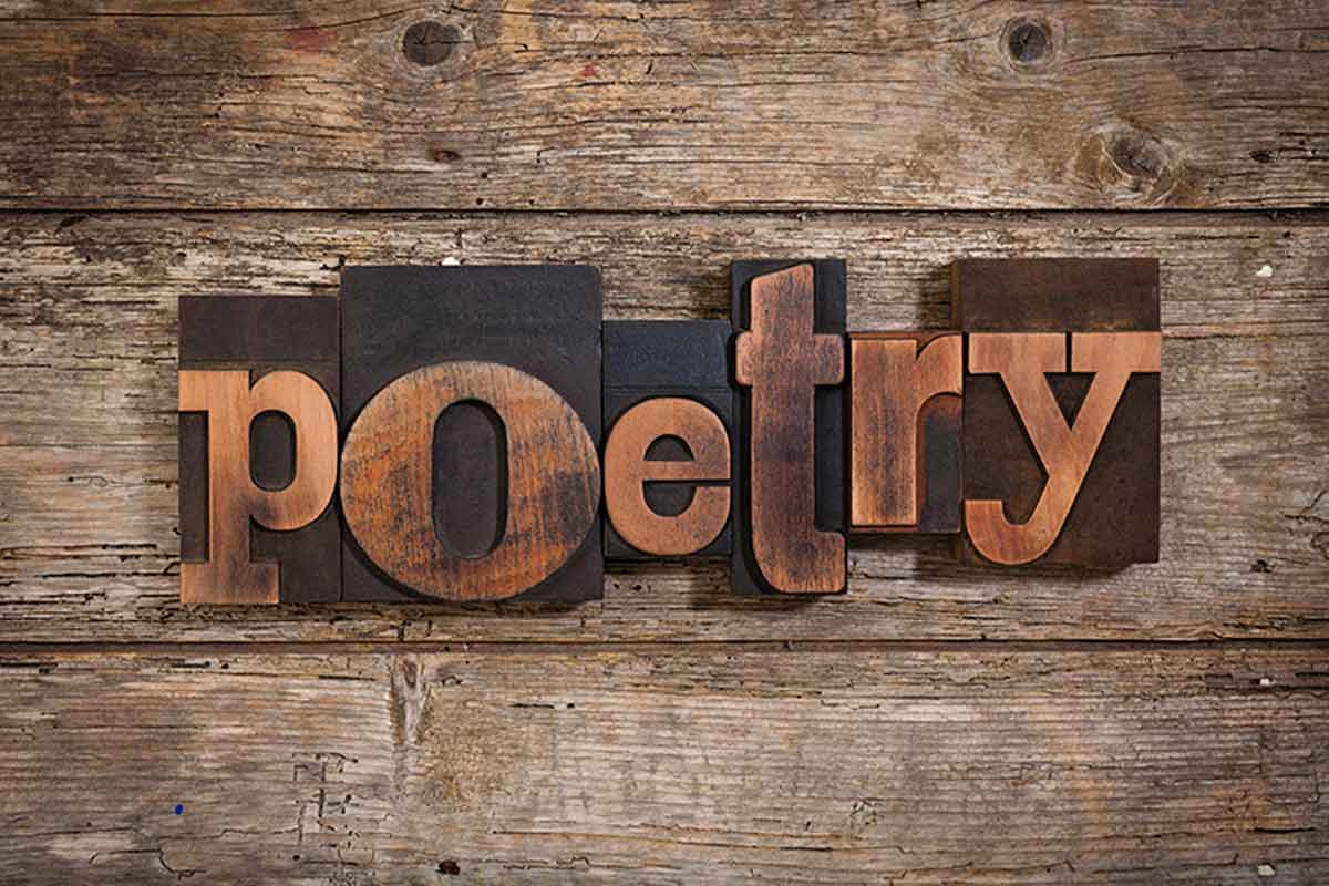 Poetry in metal letter type.