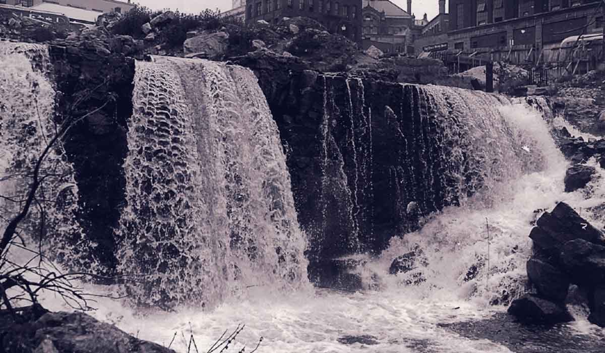 Quequechan River falls.