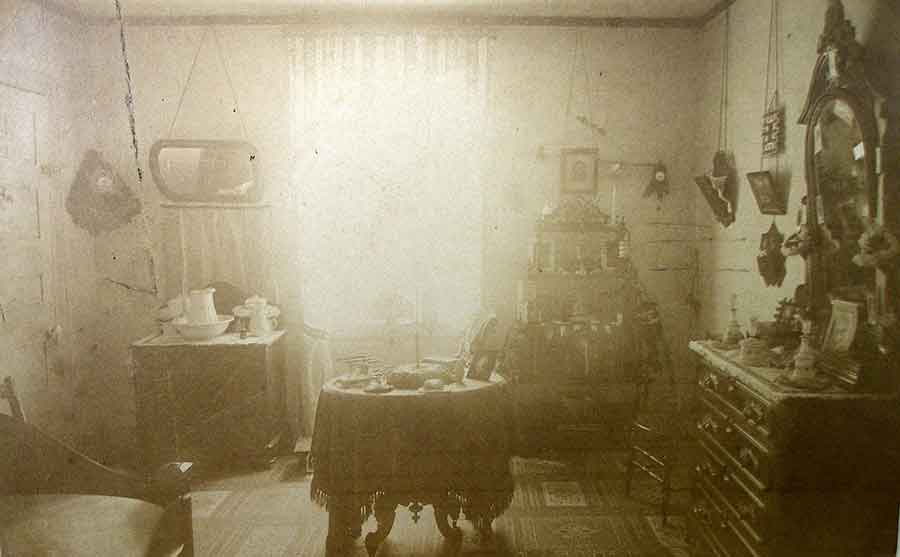 Photograph dating from Spring 1878 of dormitory room of Mary Clark Kilton at Wheaton Female Seminary.