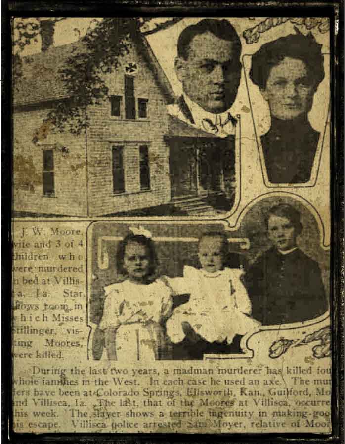 Newspaper images from the date of the murders.