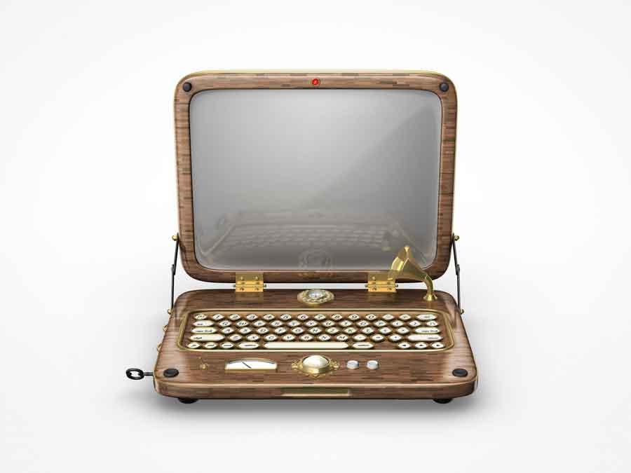 Steampunk laptop.