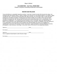 Park Advocates Bike Ride Waiver
