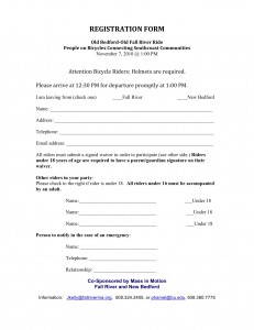 Ride registration form