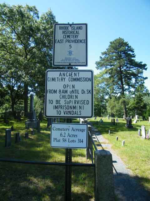 Hannah Nelson grave at the Ancient Riverside Cemetery in Rhode Island.