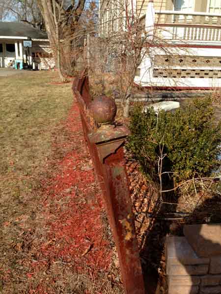 Lizzie's wrought iron fence at Maplecroft, February 2014.