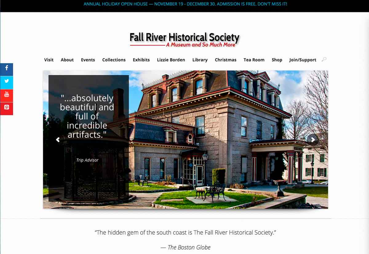 Website for The Fall River Historical Society.