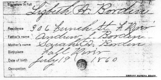 Lizzie Borden's Library Card